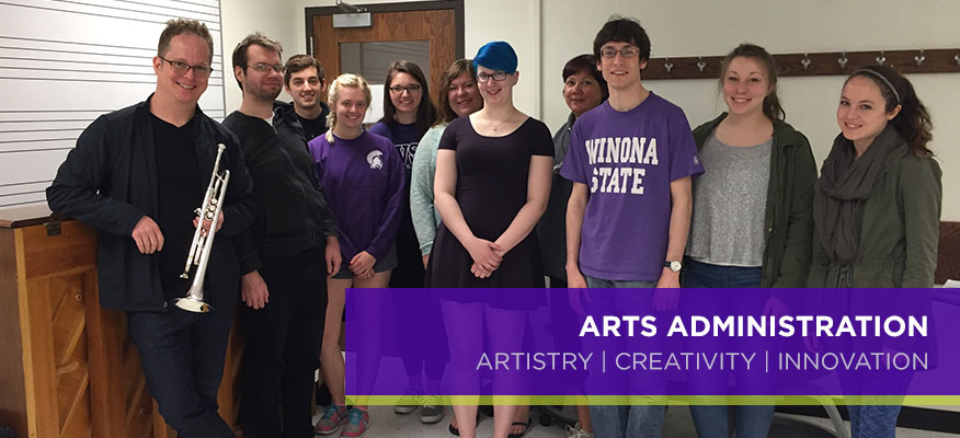 Art Administration students with guest speaker. Art Administration: Artistry, Creativity, Innovation